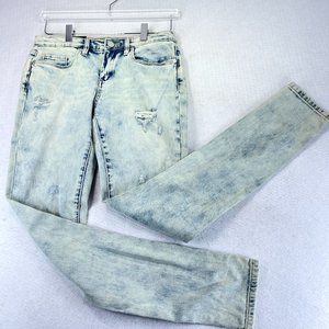 NWT BLANKNYC The Reade Womens 28 Skinny Jeans Frayed Distressed Light Wash